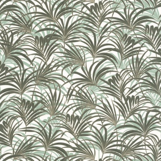 Caselio 103807738 Golden Age Richard Vert Eucalyptus Or - tapeta w liście palmy