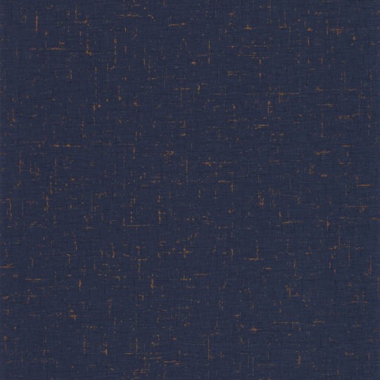 Caselio 103776552 Golden Age Gaze Metal Bleu Nuit Cuivre - tapeta tekstylna z metalizującymi elementami