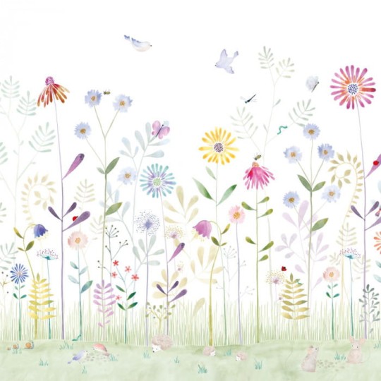 Casadeco 88557810 Once Upon A Time The Garden Small World Full rozmiar S - mural łąka
