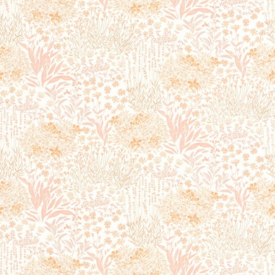 Casadeco 88304419 Once Upon A Time Flowered Grove Rose Nude - tapeta z motywem ogrodu i kwiatów