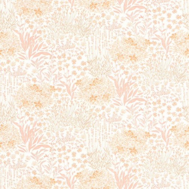 Casadeco 88304419 Once Upon A Time Flowered Grove Rose Nude - tapeta z motywem ogrodu i kwiatów