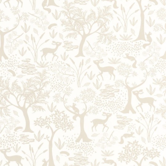 Casadeco 88261157 Once Upon A Time Poetic Forest Naturel - tapeta z motywem lasu i zwierzątek
