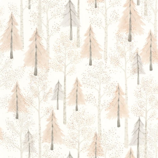 Casadeco 88241732 Once Upon A Time Walk In The Forest Beige Nude - tapeta las