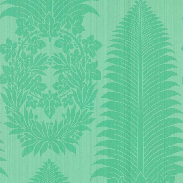 Zoffany 313024 Cotsworld Manor MARSDEN''S PALM DAMASK PALE POISEN - tapeta z motywem adamaszku