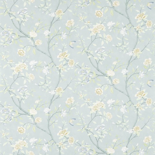 Zoffany NTP06002 Cotsworld Manor NOSTELL PRIORY BLUE / IVORY - tapeta z motywem pnącej róży