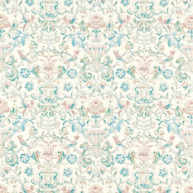 Zoffany 313016 Cotsworld Manor POMPADOUR MINERAL - tapeta z motywem akwarelowych ptaków, gałęzi i kwiatów