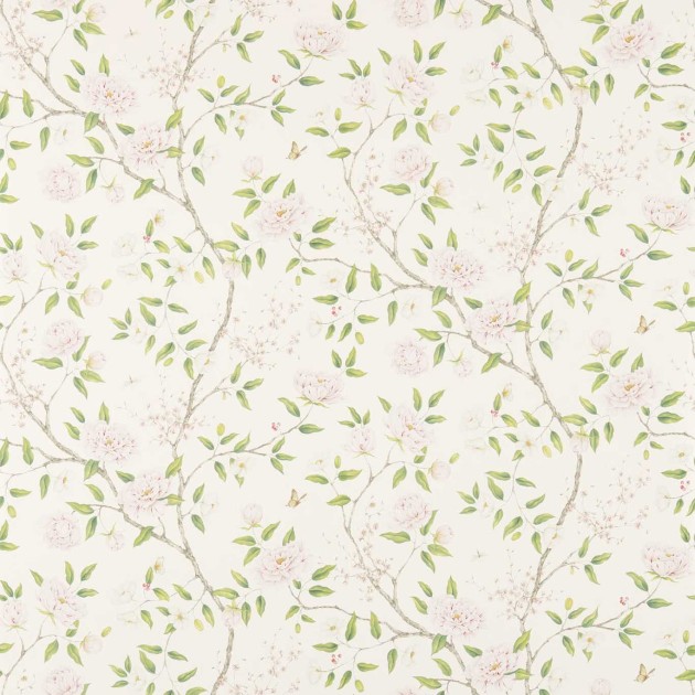 Zoffany 311338 Cotsworld Manor ROMEY''S GARDEN BLOSSOM - tapeta z motywem pnącej piwonii i liści