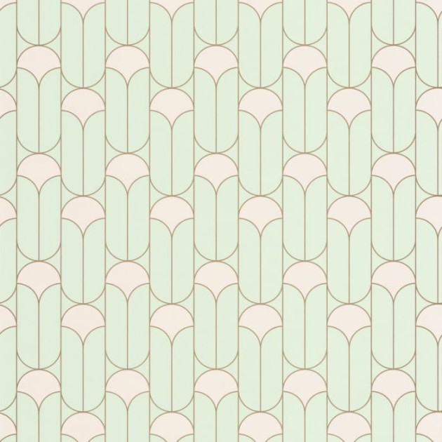 Caselio 103967107 Green & Co Paris Vert Amande - tapeta geometryczna