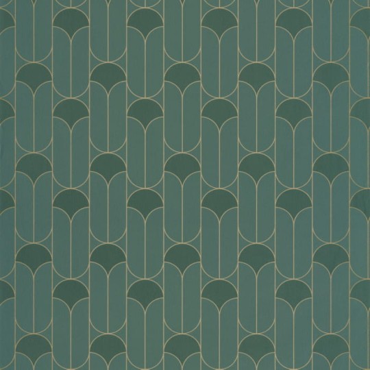 Caselio 103967371 Green & Co Paris Vert Anglais - tapeta geometryczna