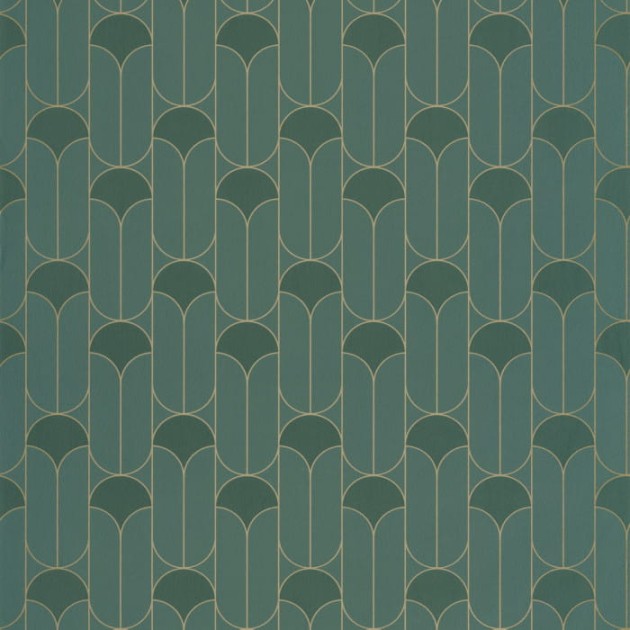 Caselio 103967371 Green & Co Paris Vert Anglais - tapeta geometryczna