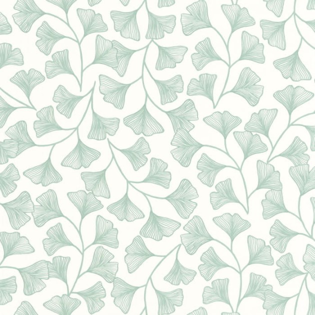 Caselio 103910737 Green & Co Osaka Vert D’eau - tapeta w liście miłorzębu