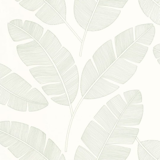Caselio 101100723 Green & Co Moonlight Banana Tree Vert Amande - tapeta w liście bananowca