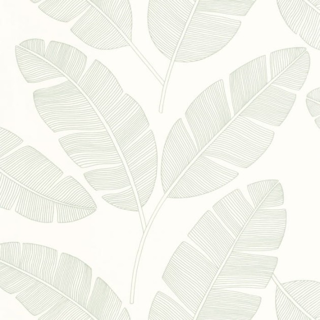 Caselio 101100723 Green & Co Moonlight Banana Tree Vert Amande - tapeta w liście bananowca