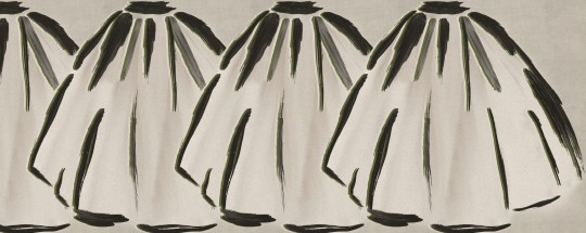 Wall&Deco WET_WH2201 Wheeling Wet System - mural z zarysem spódnic vintage