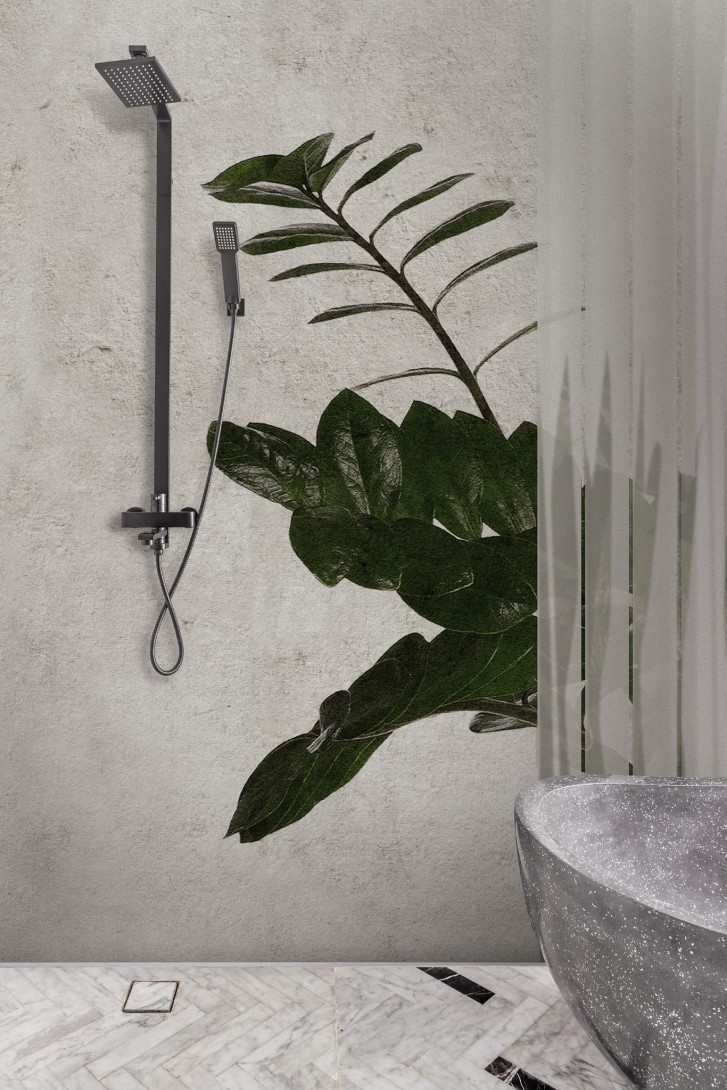 Wall&Deco WET_RF2201 Real Fake Wet System - mural w liście