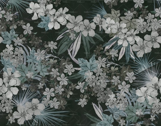 Wall&Deco WET_UB2202 Ubud Wet System - mural w kwiaty