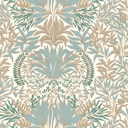Casamance 75733262 Square Jasmin Chardon Opaline - tapeta z motywem ornamentalnej botaniki