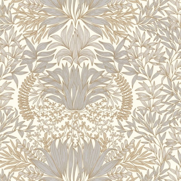 Casamance 75733160 Square Jasmin Chardon Blanc - tapeta z motywem ornamentalnej botaniki