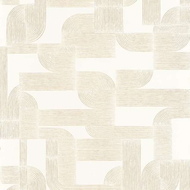 Casamance 75701222 Square Jasmin Hector Blanc - tapeta geometryczna