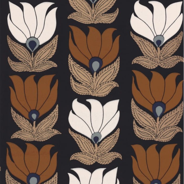 Casamance 75691018 Square Jasmin Dauphine Marine - tapeta botaniczna w kwiaty