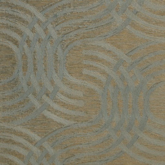 Casamance 75792548 Textures Metalliques Auraria Vert De Gris - metaliczna tapeta w zaokrąglone linie