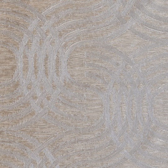 Casamance 75792242 Textures Metalliques Auraria Taupe - metaliczna tapeta w zaokrąglone linie