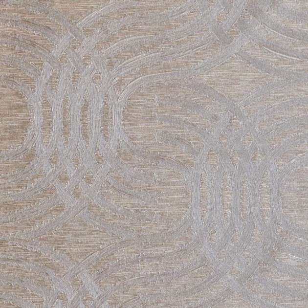 Casamance 75792242 Textures Metalliques Auraria Taupe - metaliczna tapeta w zaokrąglone linie