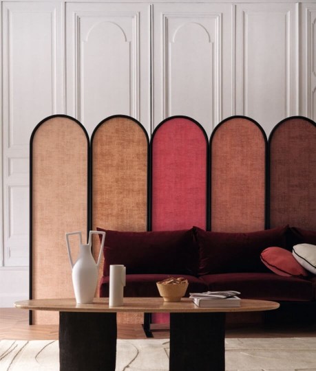 Casamance 74393024 Le Velours 2 Johara Kaki - zielona tapeta imitująca tkaninę