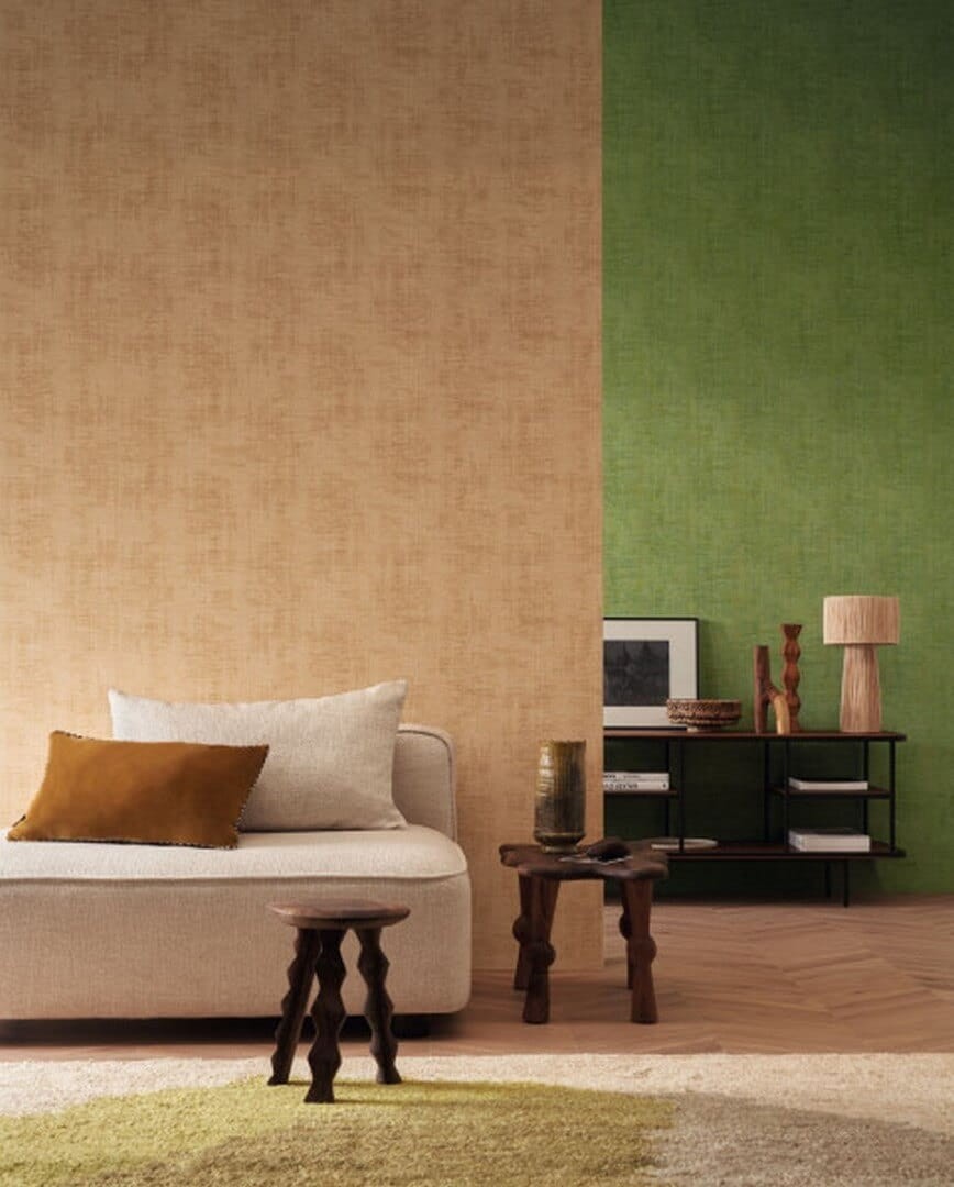 Casamance 74395064 Le Velours 2 Johara Marron Glace - beżowa tapeta imitująca tkaninę