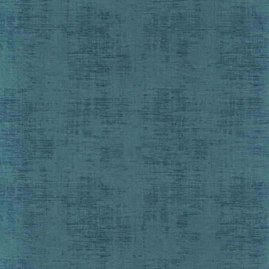 Casamance 74393636 Le Velours 2 Johara Bleu Canard - niebieska tapeta imitująca tkaninę