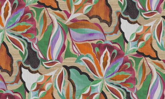 Arte 24100 Essentials Tangram Myriad Summer Bouquet - tapeta abstrakcyjna o tropikalnym wzorze