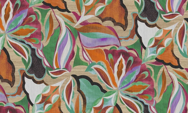 Arte 24100 Essentials Tangram Myriad Summer Bouquet - tapeta abstrakcyjna o tropikalnym wzorze