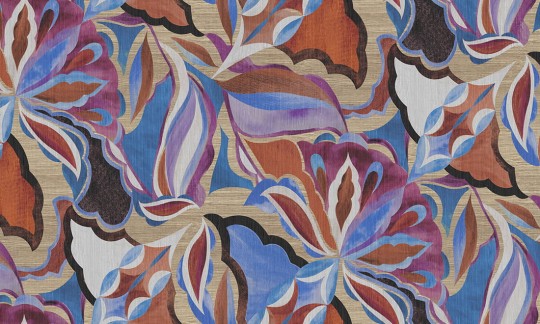 Arte 24102 Essentials Tangram Myriad Indigo Myth - tapeta abstrakcyjna o tropikalnym wzorze