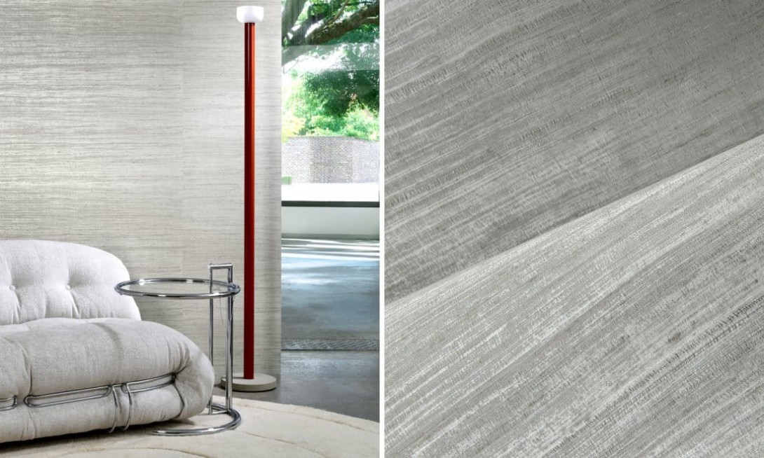 Arte 72052 Textura Eri Silver Sand - tapeta imitująca jedwab o otwartym splocie