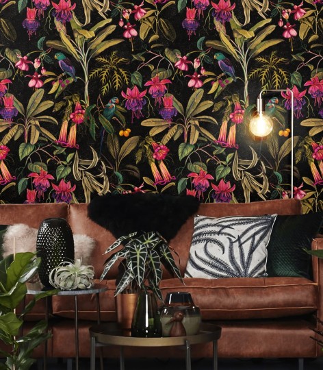 Wallcolors Vintage Therapy Frida - mural z motywem papug, kwiatów i gałęzi