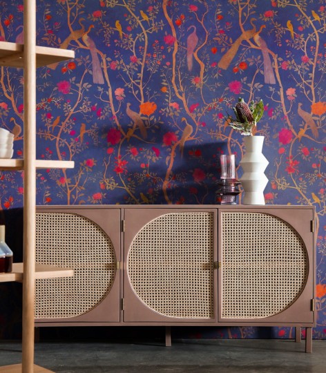 Wallcolors Botanical Experience Fado - tropikalny mural z motywem pawi, gałęzi i ptaków