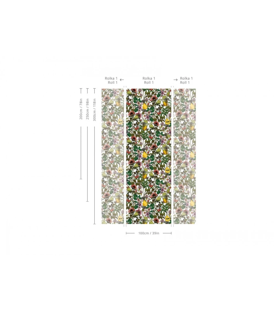 Wallcolors Floral Majesty White Orchard - mural z motywem kwiecistych gałązek i gruszek