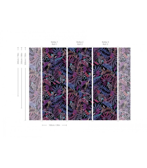 Wallcolors Essential Violet Leaves - mural z motywem liści