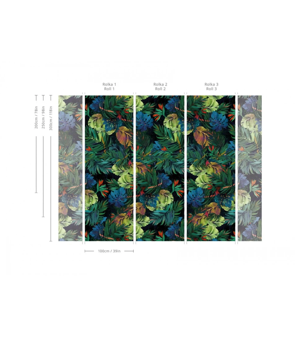 Wallcolors Tropical Intense Blue Leaves - tropikalny mural z motywem liści bananowca