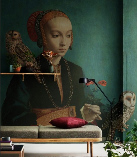 Wallcolors TAP-8714 Art Matters Owl Lady - mural w surrealistyczny portret