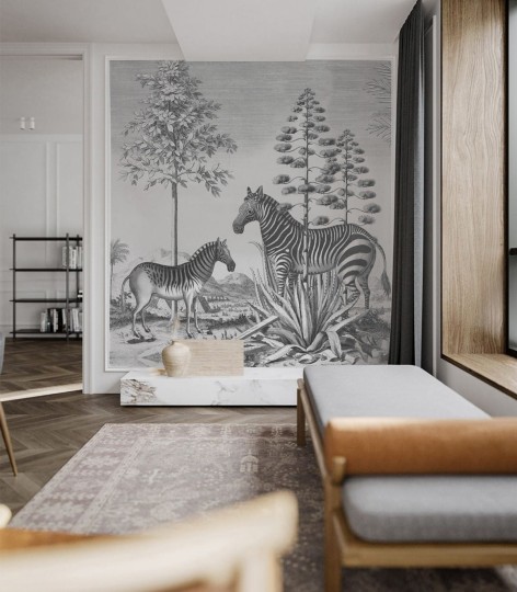 Wallcolors Art Matters Zebra On Agave - mural z motywem zebr
