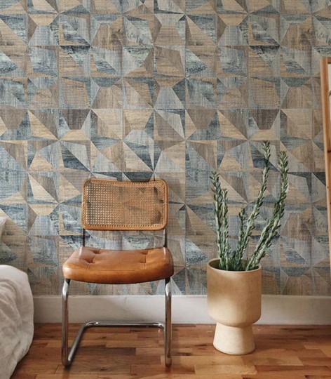 Wallcolors Essential Cubes - tropikalny mural z motywem kwiatów i ptaków na cętkowanym tle