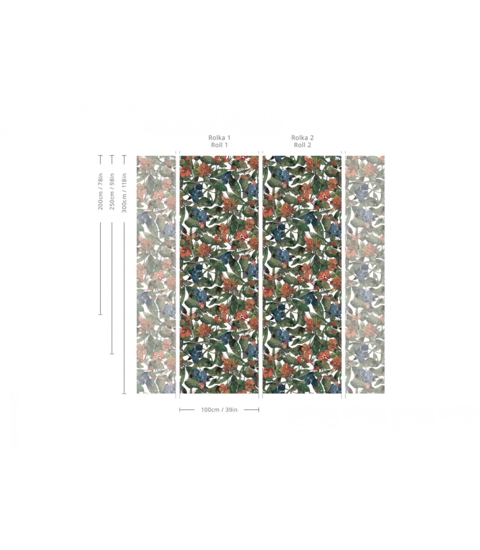 Wallcolors Essential Flower Hedge - tropikalny mural z motywem pnączy kwiatów