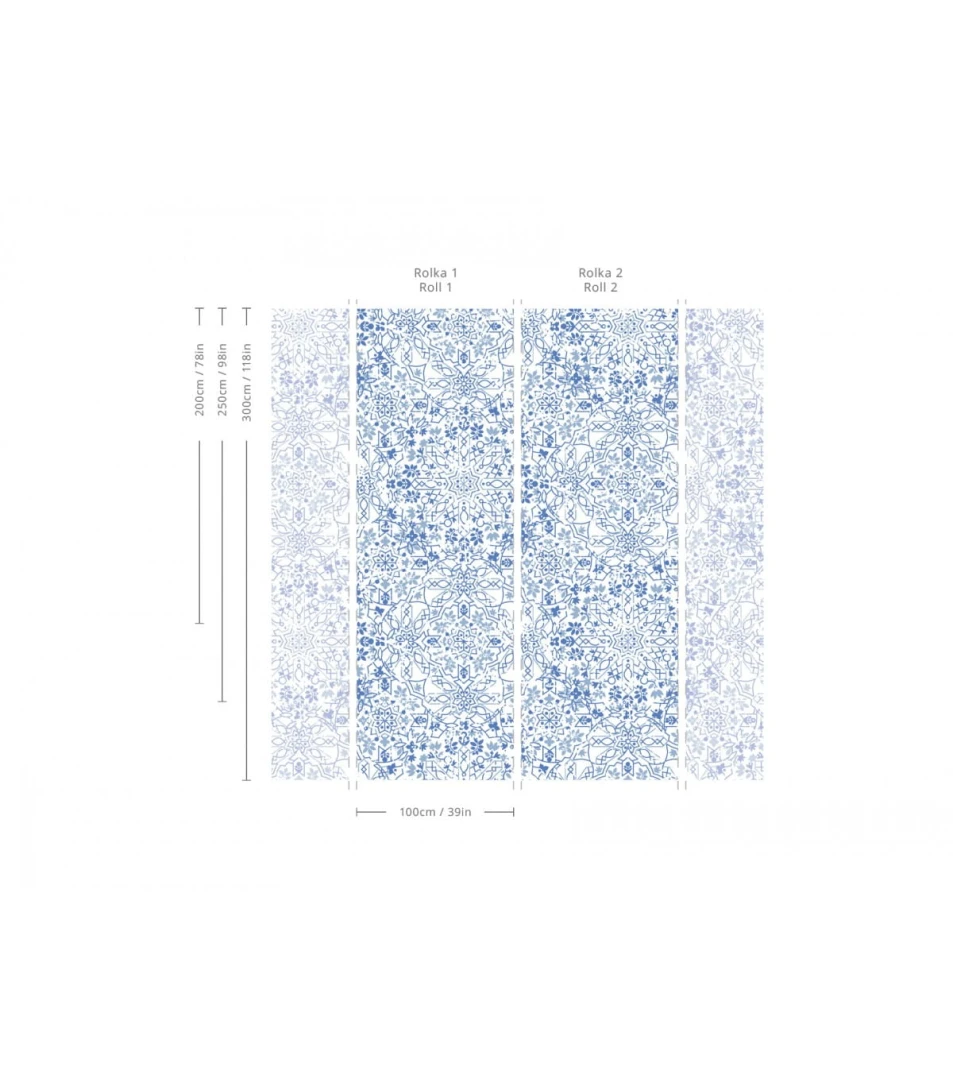 Wallcolors Essential Maroko Blue - mural z motywem ornamentalnych zdobień