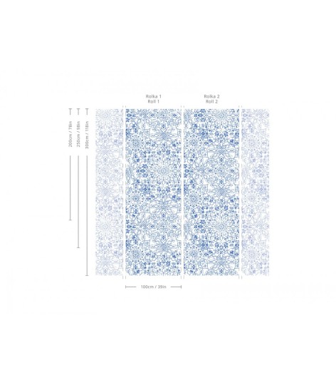 Wallcolors Essential Maroko Blue - mural z motywem ornamentalnych zdobień