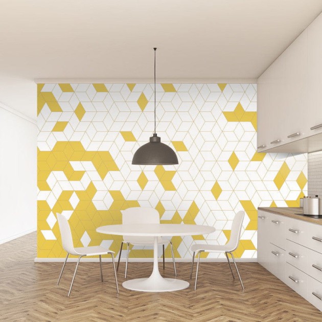 Wall Art Originals Shapes Fusion Honey - mural z motywem sześcianów