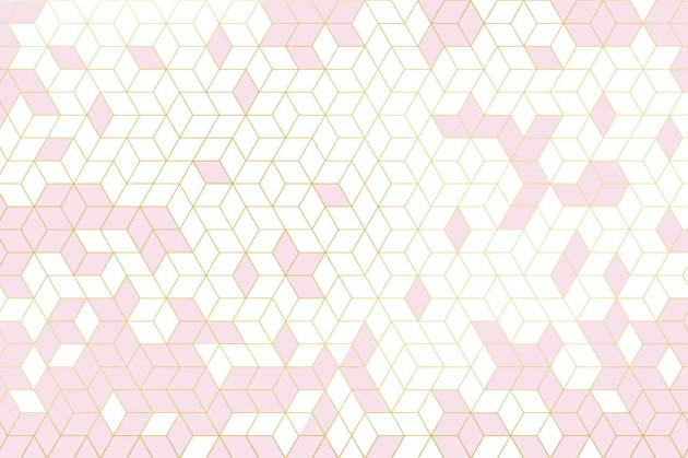 Wall Art Originals Shapes Fusion Pink&Gold - mural z motywem sześcianów