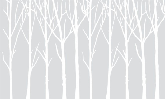 Wall Art Originals Bare Trees jasnoszare tło - mural z motywem drzew