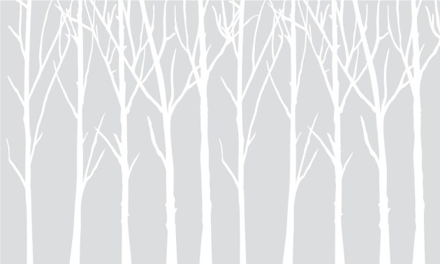 Wall Art Originals Bare Trees jasnoszare tło - mural z motywem drzew