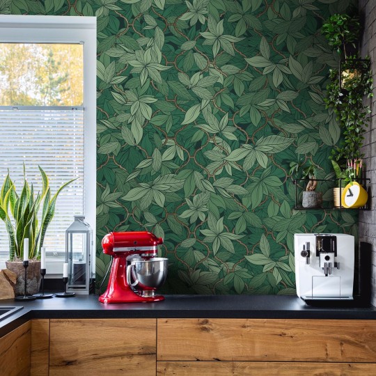 Wall Art Originals Edera Dark Green - mural liście